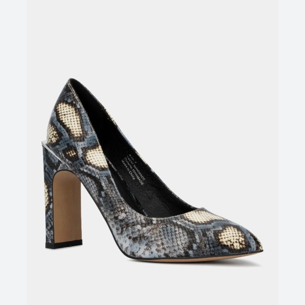 🆕️🐍Gabrielle Union Snakeskin Samaria Pumps, Sz, 7, Blue/Blk/Cream